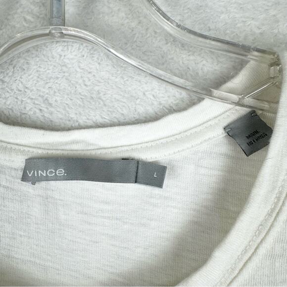 VINCE  Distressed Muscle Tank Top In White Size L Sporty Athleisure Casual Layer - Picture 7 of 13
